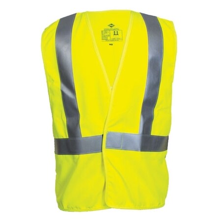 National Safety Apparel CLASS2 HIVIS CONTRACTORVEST-3X, YELLOW, FR HOOK & LOOP FRONT, V20TV2V3X